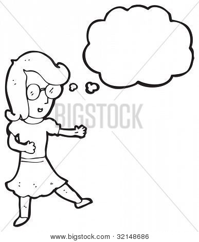 Cartoon Frau in Brillen