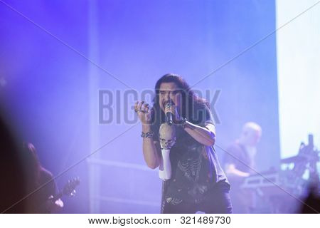 SIBIU, ROMANIA - JULY 26, 2019: James LaBrie vocalist of the progressive metal band Dream Theater performing live at Artmania Festival