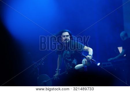 SIBIU, ROMANIA - JULY 26, 2019: James LaBrie vocalist of the progressive metal band Dream Theater performing live at Artmania Festival