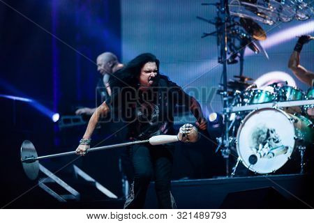 SIBIU, ROMANIA - JULY 26, 2019: James LaBrie vocalist of the progressive metal band Dream Theater performing live at Artmania Festival