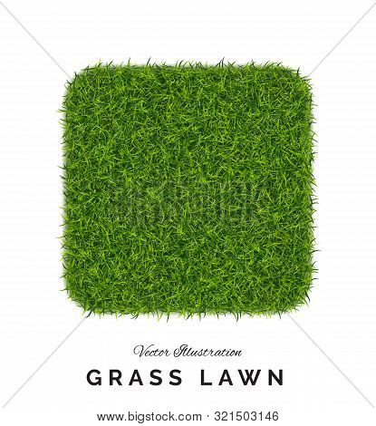 Fake Green Grass Or Astroturf Square Background Isolated
