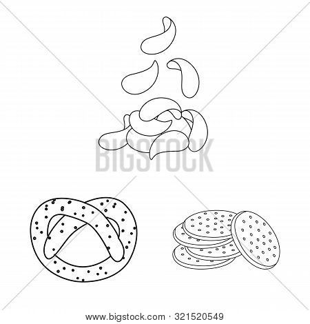 Vector Illustration Of Product And Menu Icon. Set Of Product And Flavor Vector Icon For Stock.