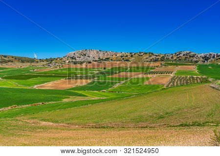 Landscape Near Cuevas Del Becerro In Province Malaga, Andalusia, Spain