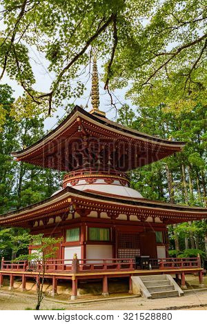 Toto East Pagoda At Danjo Garan In Kongobuji Temple.
