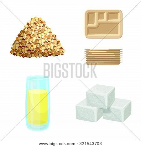 Vector Design Of Sugarcane And Cane Icon. Set Of Sugarcane And Field Stock Vector Illustration.