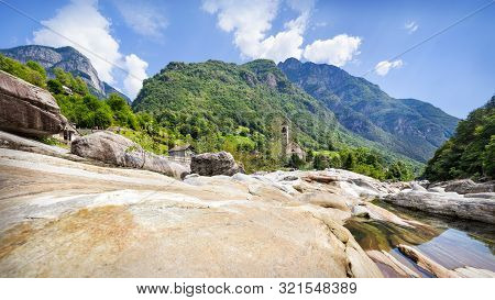 Traveling To Beautiful Swiss Lavertezzo Village In Summer