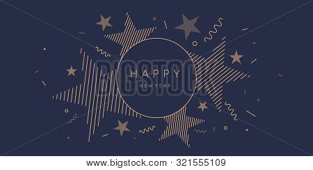 Template To Embed Greetings. Background With The Inscription Happy New Year. Vector Illustration Wit