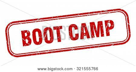 Boot Camp Stamp. Boot Camp Square Grunge Sign. Boot Camp