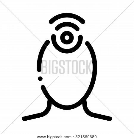 Hypertension Human Head Silhouette Vector Icon Thin Line. Tension And Cluster, Migraine And Stress S