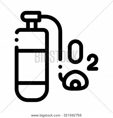 Oxygen Cylinder Alpinism Equipment Vector Icon Thin Line. Compass, Mountain Direction And Burner Mou