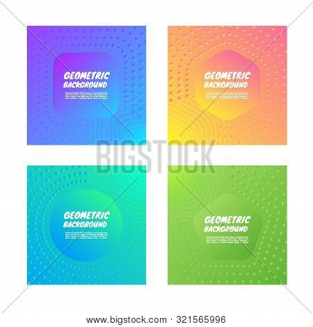 Geometric Colorful Background Modern Design And Halftone Style Line Light Shape With Space For Your 