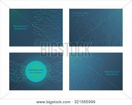 Technology Background Structure Line Style With Flow Data Node Design. Vector Illustration