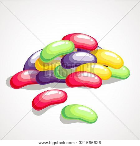 Cartoon Colored Jelly Beans Stacked In A Pile