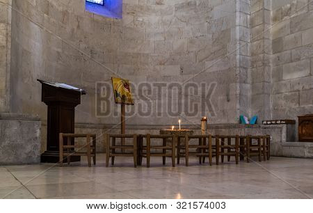 Jerusalem, Israel, September 07, 2019 : The Interior Of The Lutheran Church Of The Redeemer On Muris