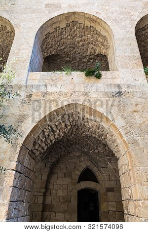 Jerusalem, Israel, September 07, 2019 : The Courtyard Of The Lutheran Church Of The Redeemer On Muri