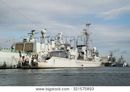 Copenhagen, Denmark - September 5, 2019: The French Frigate D645 La Motte-picquet Anchored In Copenh