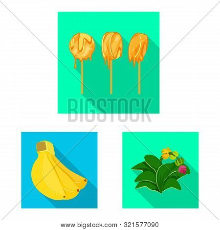 Vector Illustration Of Natural And Vegetarian Logo. Set Of Natural And Eating Stock Symbol For Web.