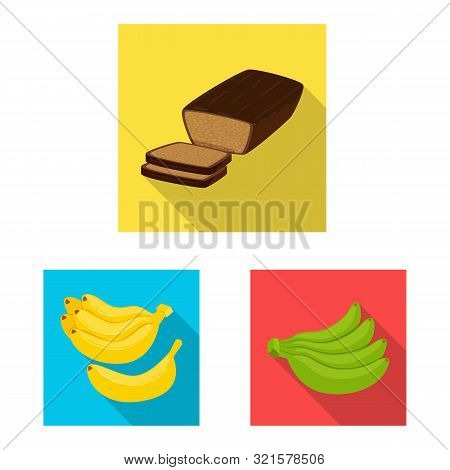 Isolated Object Of Natural And Vegetarian Logo. Set Of Natural And Eating Vector Icon For Stock.