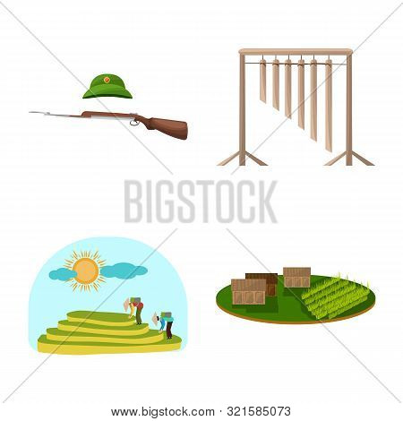 Vector Design Of Travel And Country Sign. Collection Of Travel And Culture Stock Vector Illustration