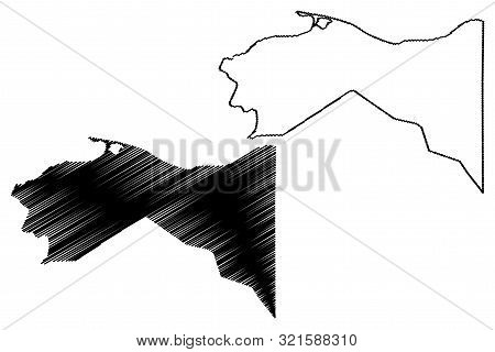 Colon Department (republic Of Honduras, Departments Of Honduras) Map Vector Illustration, Scribble S