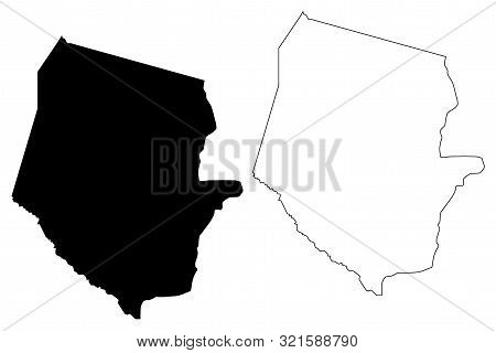 Boqueron Department (departments Of Paraguay, Republic Of Paraguay) Map Vector Illustration, Scribbl