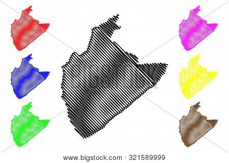 Tozeur Governorate (governorates Of Tunisia, Republic Of Tunisia) Map Vector Illustration, Scribble 