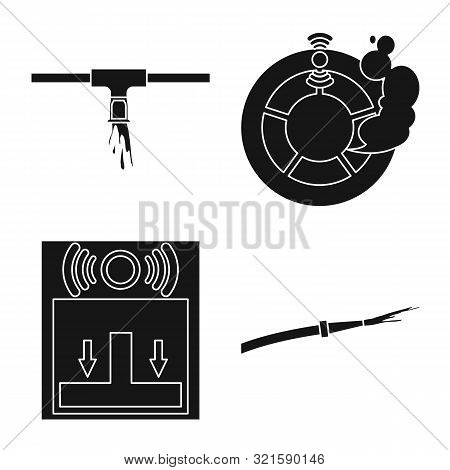 Isolated Object Of Firefighters And Fire Icon. Collection Of Firefighters And Service Vector Icon Fo