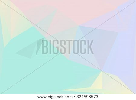 Abstract Triangular Background, With Pastel Colors Inspired From The 80s 90s Aesthetics. Holographic