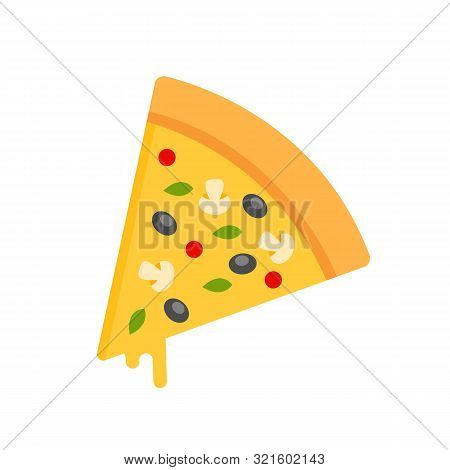 Pizza Slice Icon Isolated On White Background. Fast Food Pizza Slice Icon. Food Concept. Vector Stoc