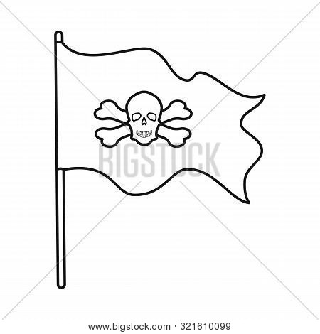 Isolated Object Of Flag And Pirate Logo. Collection Of Flag And Emblem Stock Symbol For Web.