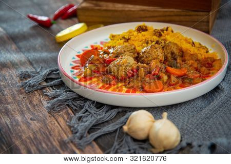Moroccan beef kefta meatballs meatball and semolina