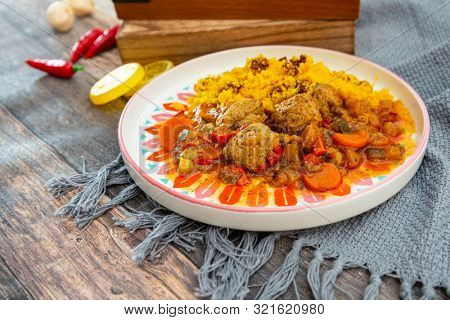 Moroccan beef kefta meatballs meatball and semolina