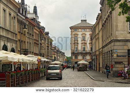 Warsaw, Poland - May 12, 2012: View Of The Historic Buildings In Old Part (rynek Nowego Miasta) Of W