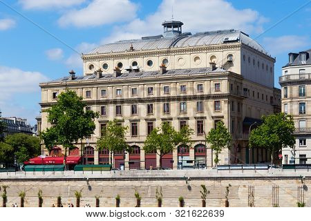 Paris, France - June 23, 2017: View Of The Theatre De La Ville (city Theatre Or Sarah-bernhardt). Is