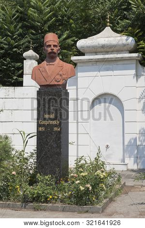 Bakhchisaray, Crimea, Russia - July 22, 2019: Bust Of Ismail Gasprinsky On Lenin Street In The City 