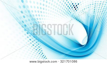 Abstract background element. Fractal graphics series. Three-dimensional composition of dynamic curves and mosaic halftone effects. Wide format high resolution image. 3d illustration.