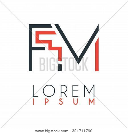 The Logo Between The Letter F And Letter M Or Fm With A Certain Distance And Connected By Orange And