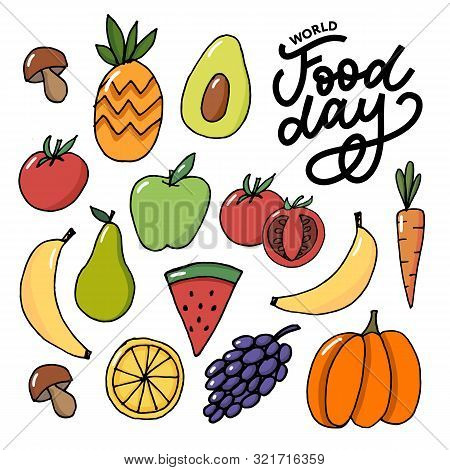 World Food Day Vector Illustration. Suitable For Greeting Card, Poster And Banner.