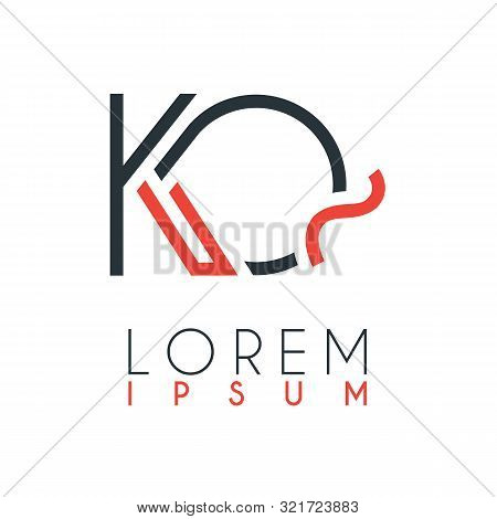 The Logo Between The Letter K And Letter Q Or Kq With A Certain Distance And Connected By Orange And