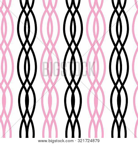 Vector Illustration. Wavy Lines Geometry Seamless Repeat Pattern.