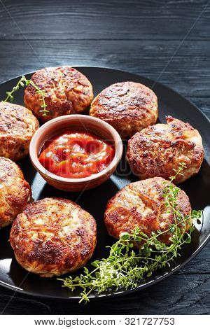 Crepinette, Fried Flat Sausages Or Patties Consisting Of Minced Meat And Wrapped In A Thin Casing Of