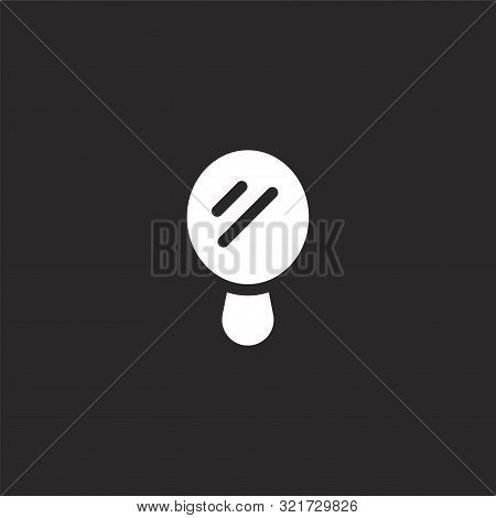 Mirror Icon. Mirror Icon Vector Flat Illustration For Graphic And Web Design Isolated On Black Backg