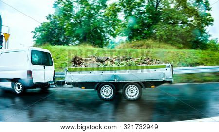 Carry Small Goods In The Trailer . In The Trailer Open Freight