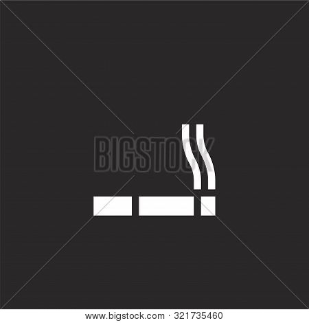 Cigar Icon. Cigar Icon Vector Flat Illustration For Graphic And Web Design Isolated On Black Backgro