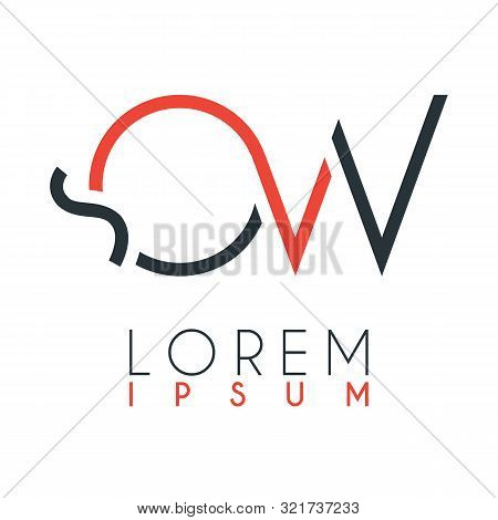 The Logo Between The Letter Q And Letter W Or Qw With A Certain Distance And Connected By Orange And
