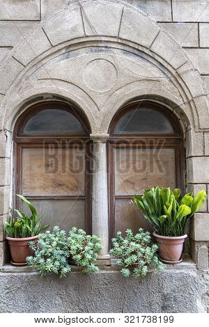 Gambassi Terme, Florence, Tuscany, Italy: Buildings Of The Medieval City. Window