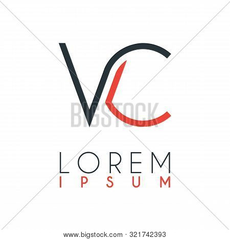 The Logo Between The Letter V And Letter C Or Vc With A Certain Distance And Connected By Orange And