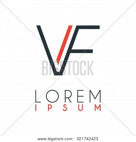 The Logo Between The Letter V And Letter F Or Vf With A Certain Distance And Connected By Orange And