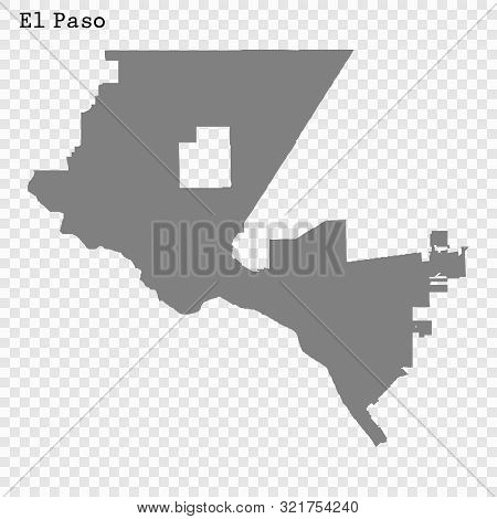 High Quality Map El Paso City. Vector Illustration