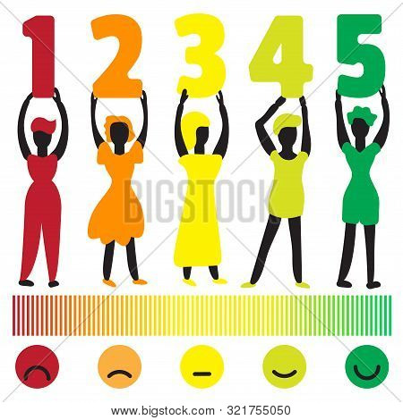 Feedback Illustration With People Holding Rating Scale Numbers For Customer Satisfaction Survey Desi